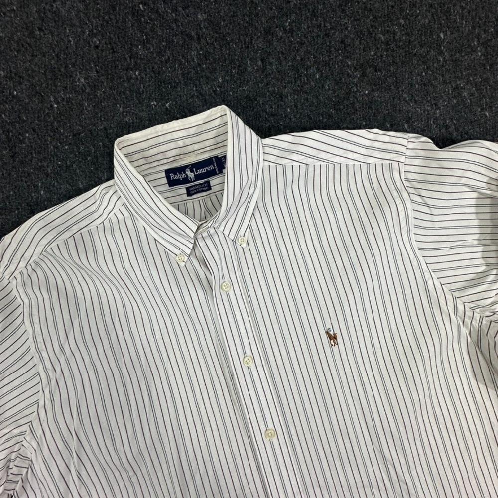 Ralph Lauren Button Down Yarmouth dress shirt Striped Mens Size Med/L 16-33